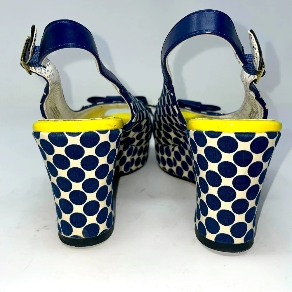 Poetic License “Mad Money” Wedge Sandals Polka Dot Size 6.5